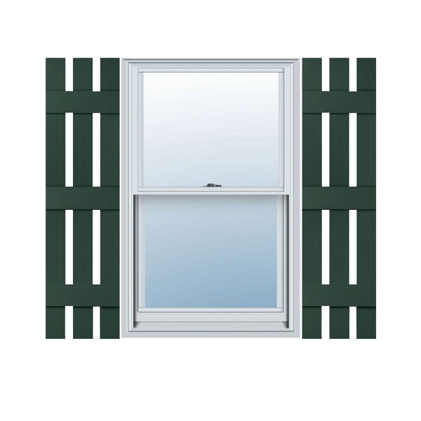 Ekena Millwork 12-in. W x 55-in. H Mid-America Vinyl, Size Three Board Spaced Shutters, 122 - Midnight Green, PR 00031255122 - main